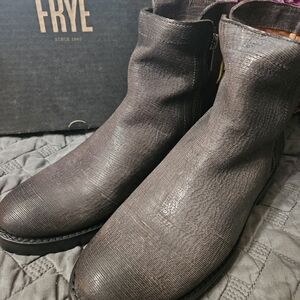 Frye Natalie Double Zip Charco Leather Boots Womens 6.5 NIB